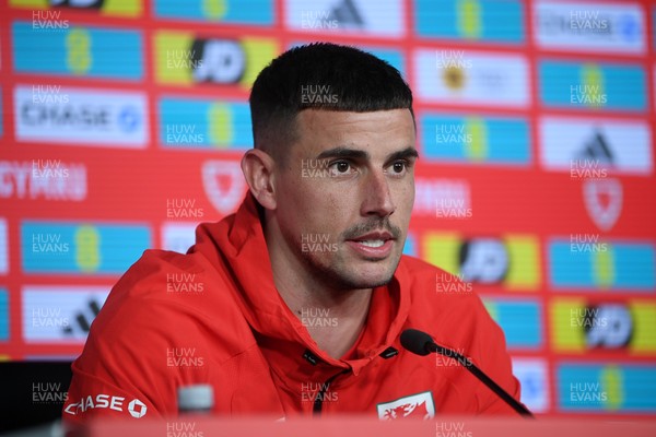 230326 - Wales Football Media Interviews - Karl Darlow of Wales speaks to the press ahead of the upcoming World Cup play off match against Bosnia-Herzegovina