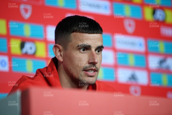 230326 - Wales Football Media Interviews - Karl Darlow of Wales speaks to the press ahead of the upcoming World Cup play off match against Bosnia-Herzegovina