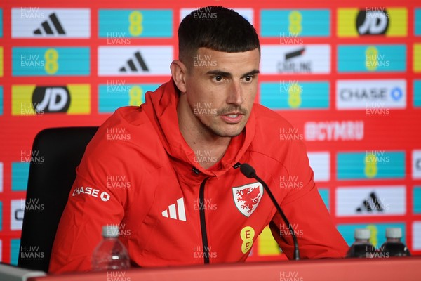 230326 - Wales Football Media Interviews - Karl Darlow of Wales speaks to the press ahead of the upcoming World Cup play off match against Bosnia-Herzegovina