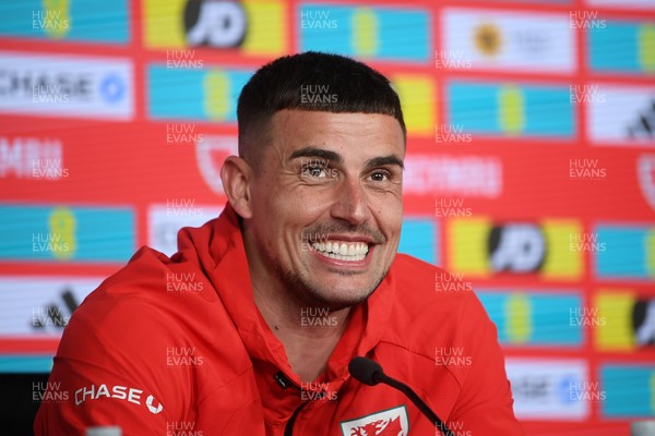 230326 - Wales Football Media Interviews - Karl Darlow of Wales speaks to the press ahead of the upcoming World Cup play off match against Bosnia-Herzegovina
