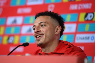 250326 - Wales Football Media Interviews - Wales Captain, Ethan Ampadu speaks to the press ahead of tomorrow’s World Cup play-off match against Bosnia-Herzegovina