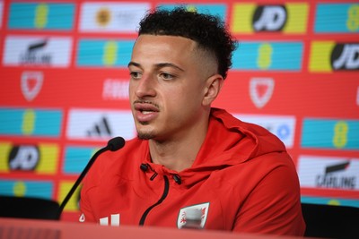 250326 - Wales Football Media Interviews - Wales Captain, Ethan Ampadu speaks to the press ahead of tomorrow’s World Cup play-off match against Bosnia-Herzegovina