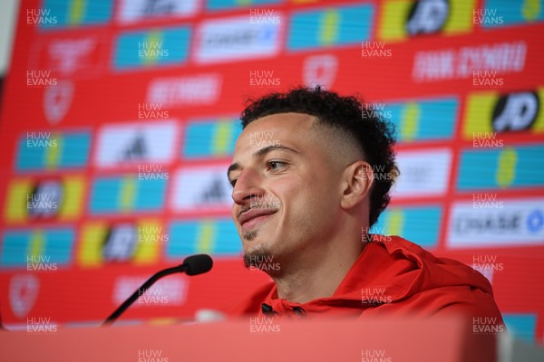 250326 - Wales Football Media Interviews - Wales Captain, Ethan Ampadu speaks to the press ahead of tomorrow’s World Cup play-off match against Bosnia-Herzegovina