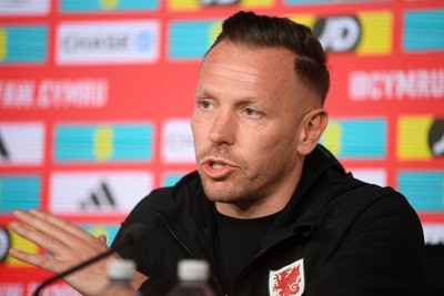 300326 - Wales Manager, Craig Bellamy speaks to the press ahead of the upcoming match against Northern Ireland