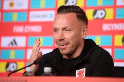 300326 - Wales Manager, Craig Bellamy speaks to the press ahead of the upcoming match against Northern Ireland