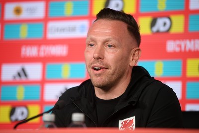 300326 - Wales Manager, Craig Bellamy speaks to the press ahead of the upcoming match against Northern Ireland