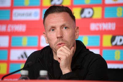 300326 - Wales Manager, Craig Bellamy speaks to the press ahead of the upcoming match against Northern Ireland
