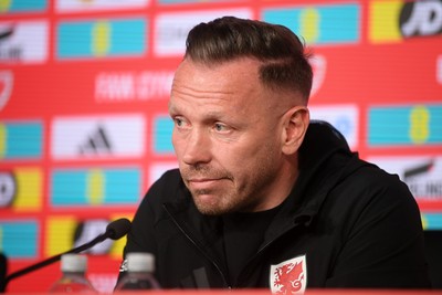 300326 - Wales Manager, Craig Bellamy speaks to the press ahead of the upcoming match against Northern Ireland