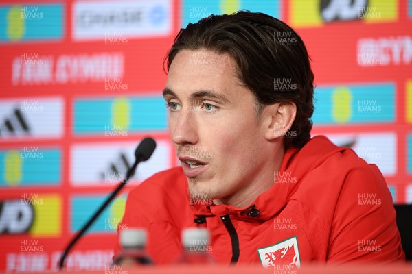 300326 - Harry Wilson of Wales speaks to the press ahead of the upcoming match against Northern Ireland