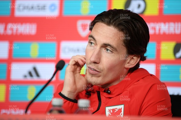 300326 - Harry Wilson of Wales speaks to the press ahead of the upcoming match against Northern Ireland