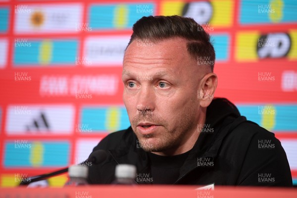 300326 - Wales Manager, Craig Bellamy speaks to the press ahead of the upcoming match against Northern Ireland