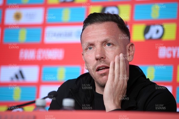 300326 - Wales Manager, Craig Bellamy speaks to the press ahead of the upcoming match against Northern Ireland
