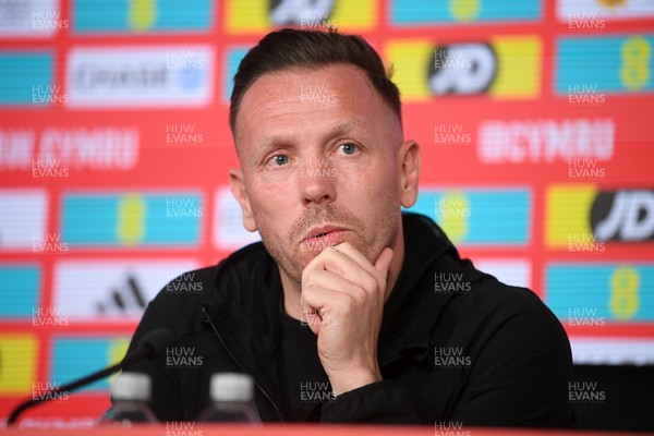 300326 - Wales Manager, Craig Bellamy speaks to the press ahead of the upcoming match against Northern Ireland