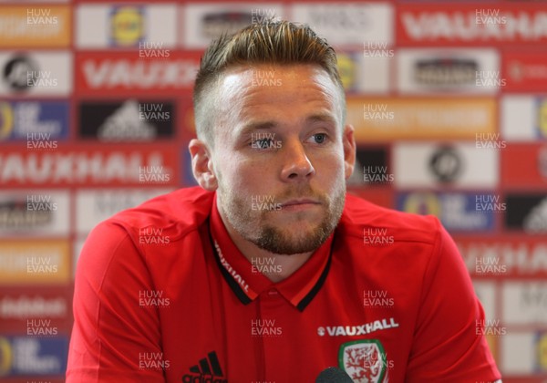 300817 - Wales Football Media Interviews - Chris Gunter talks to the press