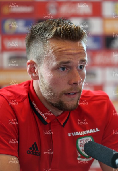 300817 - Wales Football Media Interviews - Chris Gunter talks to the press