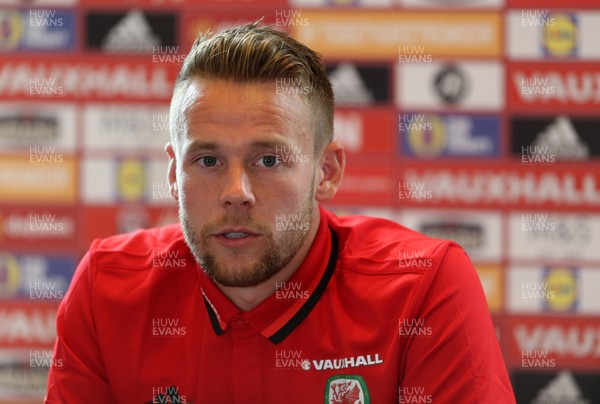 300817 - Wales Football Media Interviews - Chris Gunter talks to the press