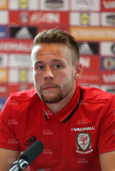 300817 - Wales Football Media Interviews - Chris Gunter talks to the press