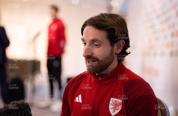 141122 - Wales Football Media Interviews - Joe Allen of Wales during a media interview session ahead of the Wales team departure for the FIFA World Cup in Qatar