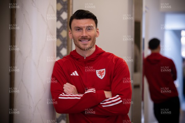141122 - Wales Football Media Interviews - Kieffer Moore of Wales during a media interview session ahead of the Wales team departure for the FIFA World Cup in Qatar
