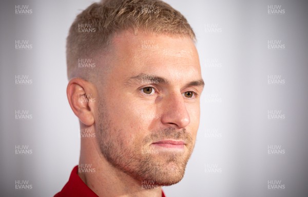 141122 - Wales Football Media Interviews - Aaron Ramsey of Wales during a media interview session ahead of the Wales team departure for the FIFA World Cup in Qatar