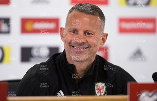 050919 - Wales football press conference, Cardiff City Stadium - Wales' manager Ryan Giggs during press conference ahead of their Euro Qualifying match against Azerbaijan