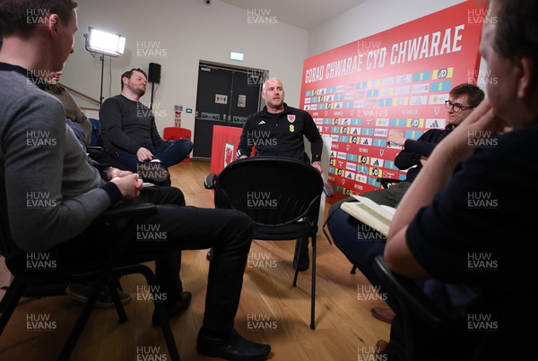 130324 - Wales Football Press Conference - Wales football manager Rob Page takes to media after he announces his squad for the UEFA Euro 2024 play-off matches during a press conference at St Fagans Museum Cymru will take on Finland (Thursday 21 March) and Estonia or Poland (Tuesday 26 March), both at the Cardiff City Stadium