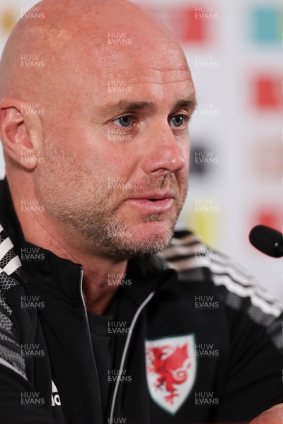 130622 - Wales Football Media Conference - Wales manager Rob Page during media conference ahead of the UEFA Nations League match against Netherlands