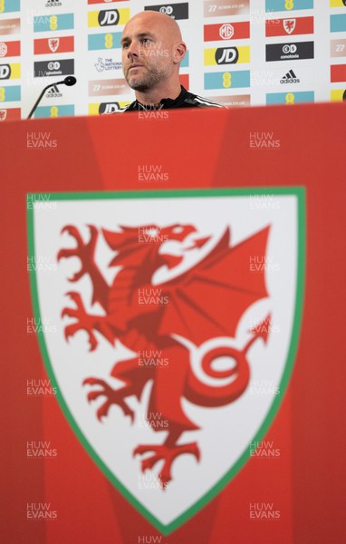 190522 - Wales Football Squad Announcement - Wales manager Rob Page during a press conference to announce a 27-player squad for the forthcoming June international matches, including the FIFA World Cup play-off final against either Scotland or Ukraine