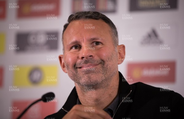 041018 - Wales Football Press Conference, Cardiff - Wales Football manager Ryan Giggs during press conference as he announces the teams to face Spain and the Republic of Ireland