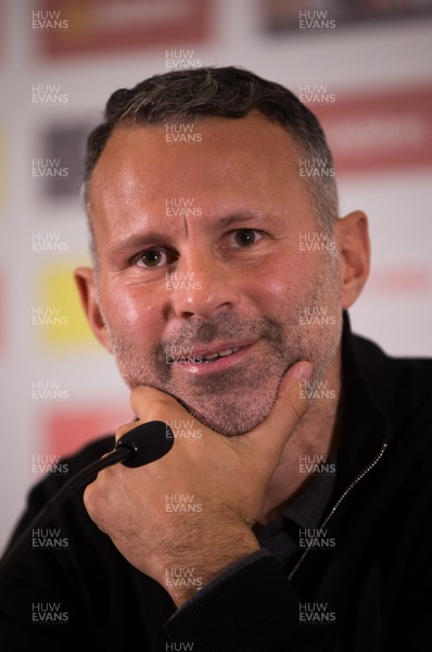 041018 - Wales Football Press Conference, Cardiff - Wales Football manager Ryan Giggs during press conference as he announces the teams to face Spain and the Republic of Ireland