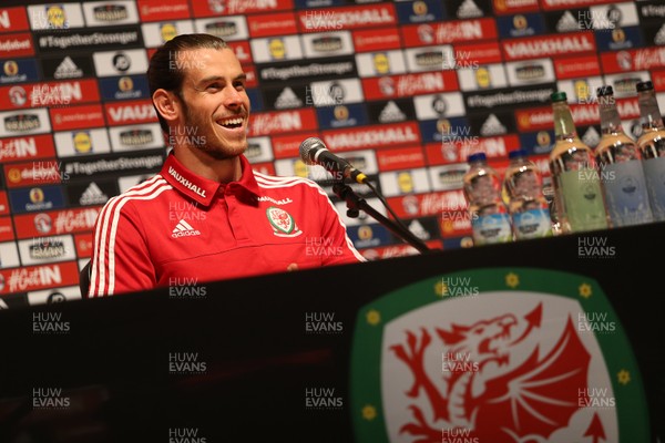 180616 - Wales Football Training - Gareth Bale of Wales talks to the media