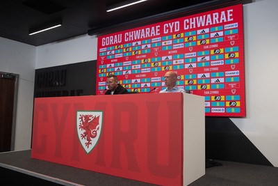 280825 - Wales Manager, Craig Bellamy speaks in a Press Conference at the FAW HQ in Cardiff to announce his squad for the upcoming World Cup qualifier against Kazakhstan 