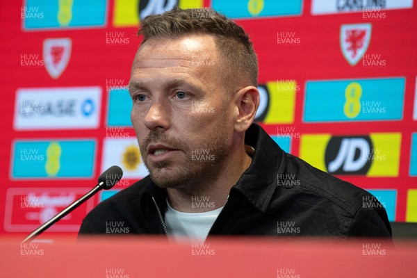 280825 - Wales Manager, Craig Bellamy speaks in a Press Conference at the FAW HQ in Cardiff to announce his squad for the upcoming World Cup qualifier against Kazakhstan 