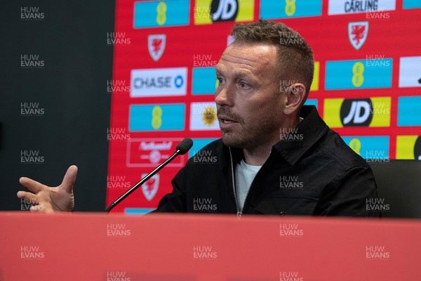 280825 - Wales Manager, Craig Bellamy speaks in a Press Conference at the FAW HQ in Cardiff to announce his squad for the upcoming World Cup qualifier against Kazakhstan 