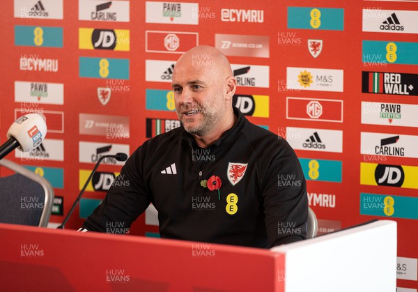 081123 - Wales Football Squad Announcement - Wales Manager Robert Page speaks to the media