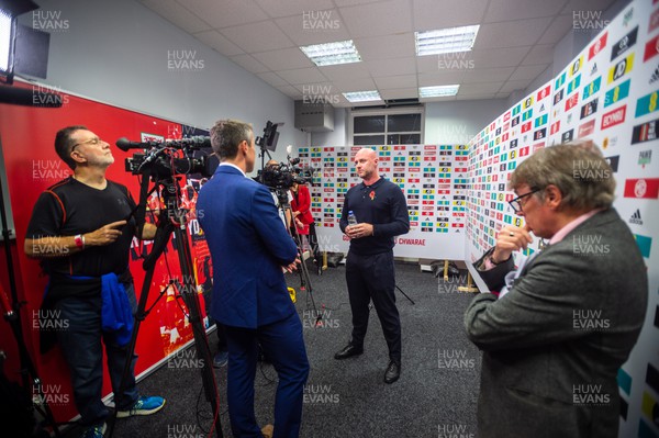 091122 - Wales Football World Cup Squad Announcement - Wales manager Rob Page speaks to the press after announcing the Wales World Cup 2022 squad at Tylorstown Welfare Club 