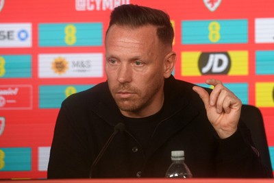 170326 - Wales Football Squad Announcement - Wales Manager, Craig Bellamy speaks during a press conference after announcing his squad for the upcoming World Cup play-off match against Bosnia-Herzegovina  