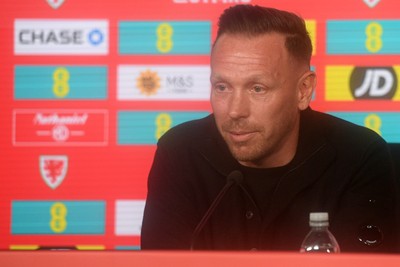 170326 - Wales Football Squad Announcement - Wales Manager, Craig Bellamy speaks during a press conference after announcing his squad for the upcoming World Cup play-off match against Bosnia-Herzegovina  