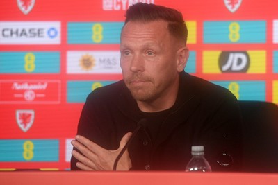 170326 - Wales Football Squad Announcement - Wales Manager, Craig Bellamy speaks during a press conference after announcing his squad for the upcoming World Cup play-off match against Bosnia-Herzegovina  