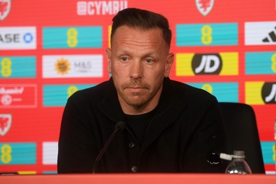 170326 - Wales Football Squad Announcement - Wales Manager, Craig Bellamy speaks during a press conference after announcing his squad for the upcoming World Cup play-off match against Bosnia-Herzegovina  