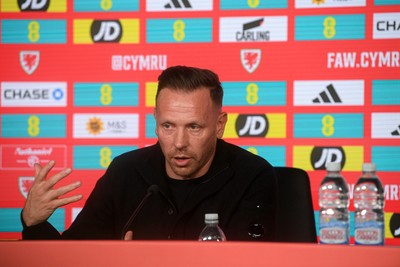 170326 - Wales Football Squad Announcement - Wales Manager, Craig Bellamy speaks during a press conference after announcing his squad for the upcoming World Cup play-off match against Bosnia-Herzegovina  