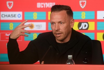 170326 - Wales Football Squad Announcement - Wales Manager, Craig Bellamy speaks during a press conference after announcing his squad for the upcoming World Cup play-off match against Bosnia-Herzegovina  