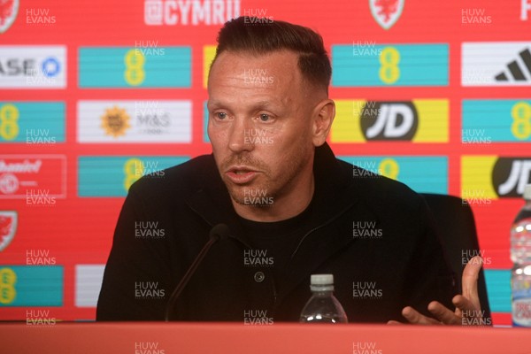 170326 - Wales Football Squad Announcement - Wales Manager, Craig Bellamy speaks during a press conference after announcing his squad for the upcoming World Cup play-off match against Bosnia-Herzegovina  