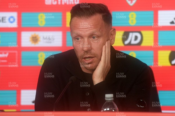 170326 - Wales Football Squad Announcement - Wales Manager, Craig Bellamy speaks during a press conference after announcing his squad for the upcoming World Cup play-off match against Bosnia-Herzegovina  