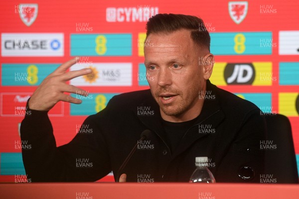 170326 - Wales Football Squad Announcement - Wales Manager, Craig Bellamy speaks during a press conference after announcing his squad for the upcoming World Cup play-off match against Bosnia-Herzegovina  
