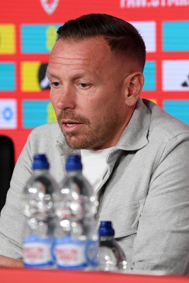 300925 - Wales Football Squad Announcement  - Wales Manager, Craig Bellamy speaks to the press after announcing his squad for the upcoming Friendly match against England and Euro Qualifier match against Belgium