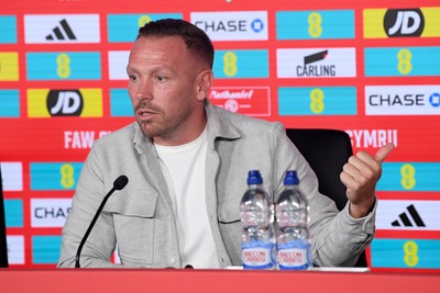 300925 - Wales Football Squad Announcement  - Wales Manager, Craig Bellamy speaks to the press after announcing his squad for the upcoming Friendly match against England and Euro Qualifier match against Belgium