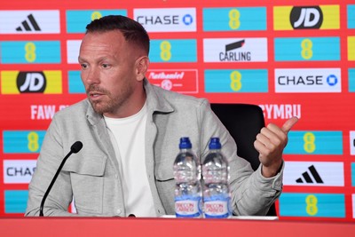 300925 - Wales Football Squad Announcement  - Wales Manager, Craig Bellamy speaks to the press after announcing his squad for the upcoming Friendly match against England and Euro Qualifier match against Belgium