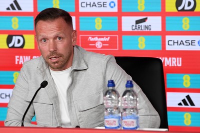 300925 - Wales Football Squad Announcement  - Wales Manager, Craig Bellamy speaks to the press after announcing his squad for the upcoming Friendly match against England and Euro Qualifier match against Belgium