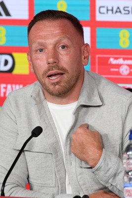 300925 - Wales Football Squad Announcement  - Wales Manager, Craig Bellamy speaks to the press after announcing his squad for the upcoming Friendly match against England and Euro Qualifier match against Belgium
